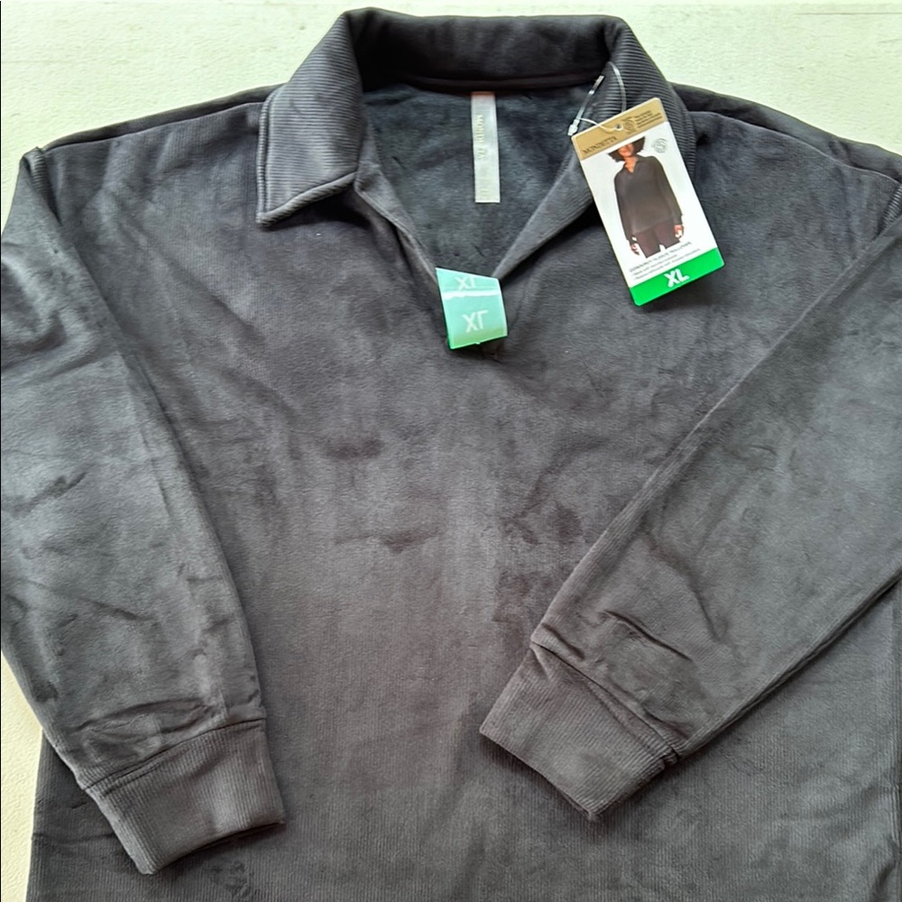Mondetta Women Soft Corduroy Long Sleeve Fleece Pullover (XL) NWT